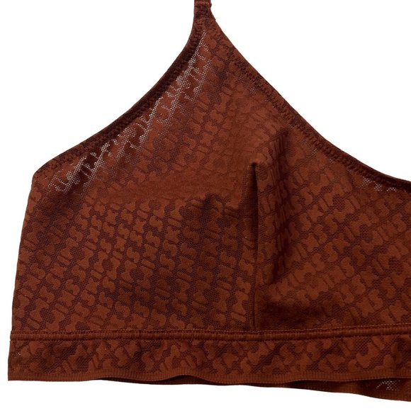 SKIMS Logo Mesh Triangle Bralette Saffron 3X - Picture 3 of 8